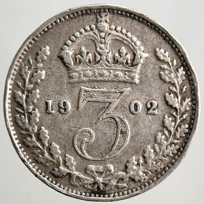 1902 Edward VII Threepence Silver Coin | Fine Collectable Grade | a3155