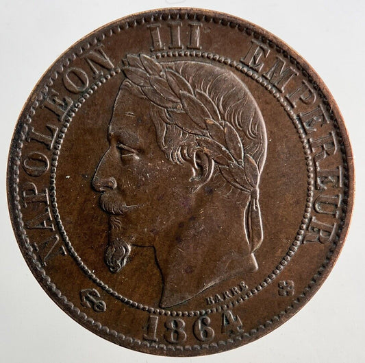 1864 France 5 Cinq Centimes Coin | Very Fine Grade