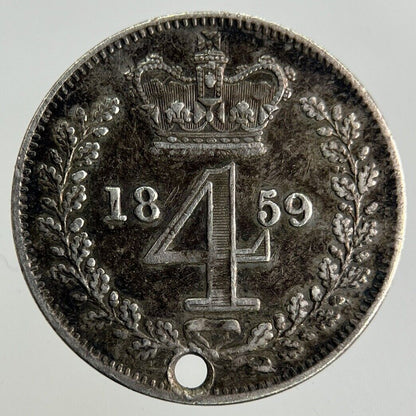 1859 Victoria Maundy Four - Pence Silver Coin | Very High Grade