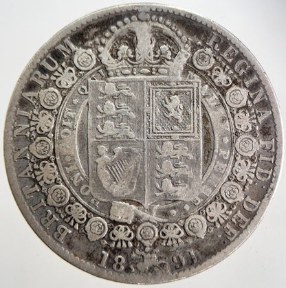 1891 Victoria Half - Crown Silver Coin | Collectable Grade | a7109