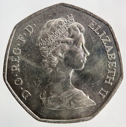1973 Elizabeth II 2nd Hands 50p Fifty - Pence Coin | Very High Grade