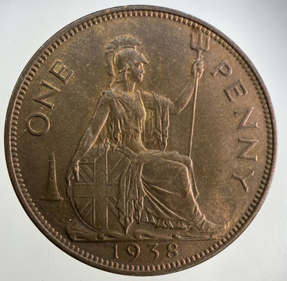 1938 George VI One Penny Coin | Very Fine Grade