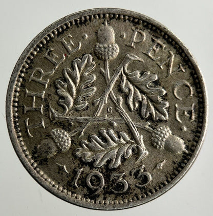 1933 George V Threepence Silver Coin | Very High Grade