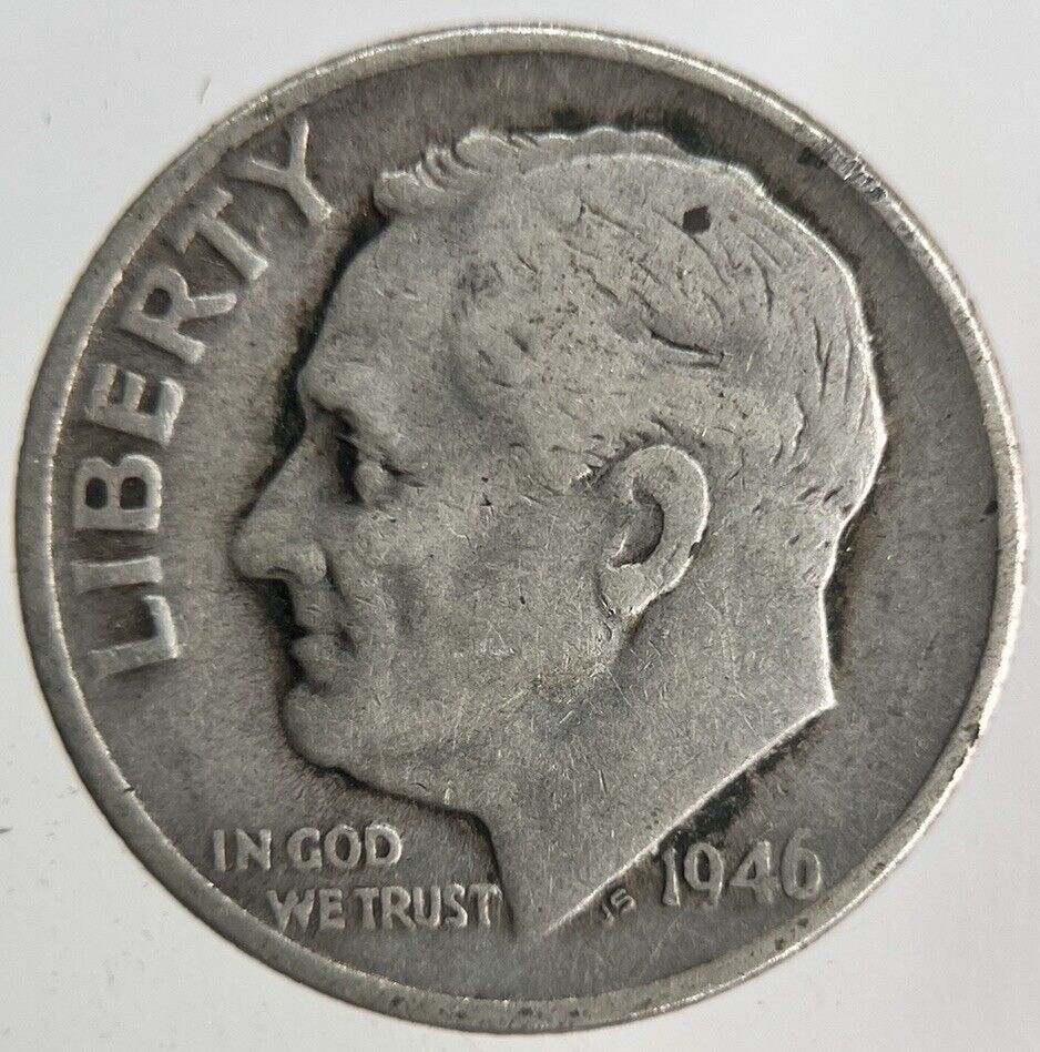 1946 - S US USA Roosevelt Dime Silver Coin | Fine Collectable Grade