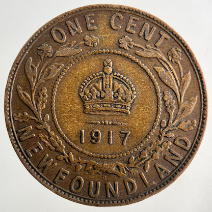 1917 Canada New Found - Land One Cent Coin | Fine Collectable Grade