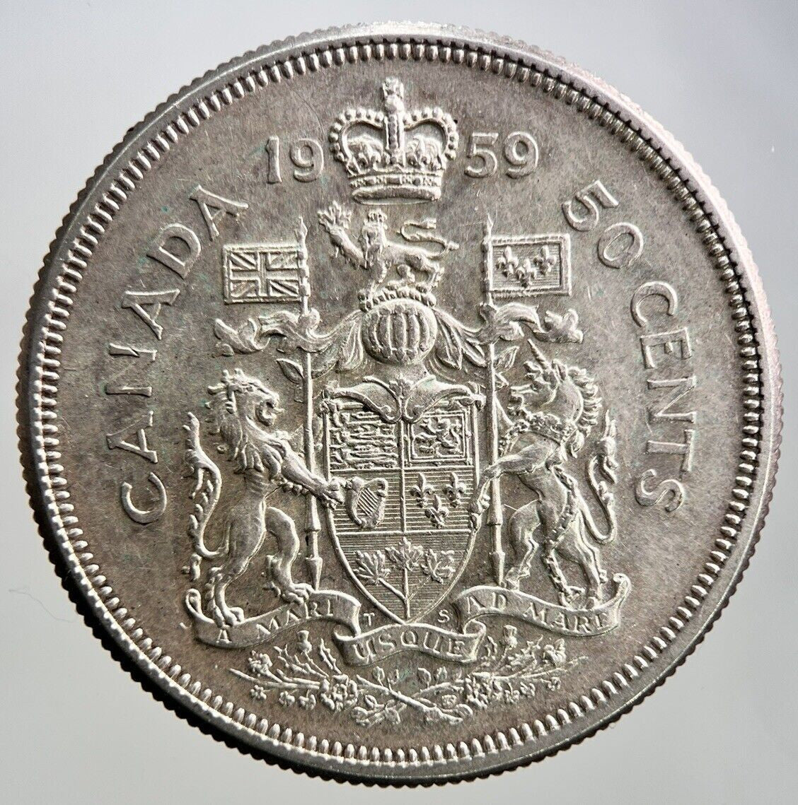 1959 Canadian 50 Cents Silver Coin | Very High Grade | a2946