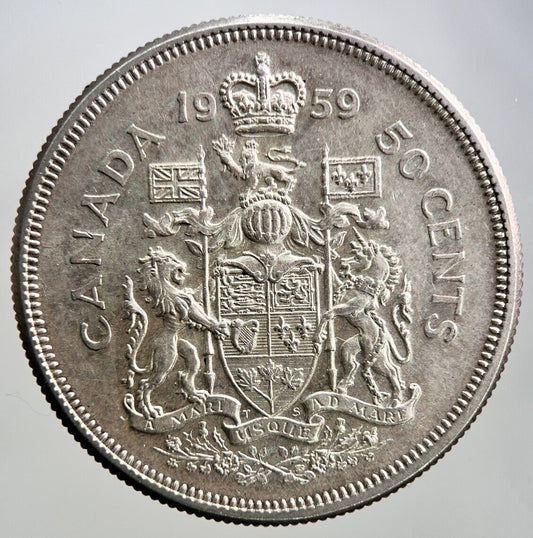 1959 Canadian 50 Cents Silver Coin | Very High Grade | a2946