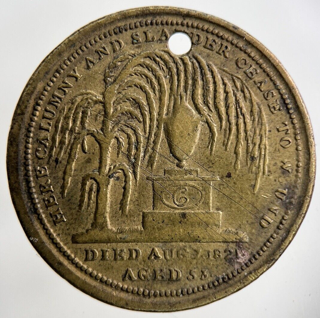 1821 Death Of Queen Caroline Regina Medal Coin | Fine Collectable Grade