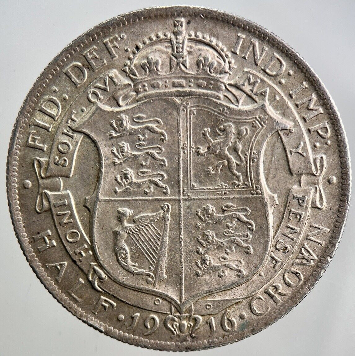 1916 George V Half - Crown Silver Coin | Very High Grade | a3469