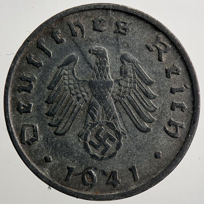 1941 - B Germany Nazi 10 Pfennig Coin | Fine Collectable Grade | a1818