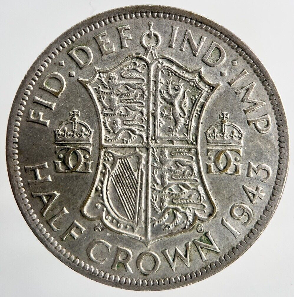 1943 George VI Half-Crown Silver Coin | Fine Collectable Grade