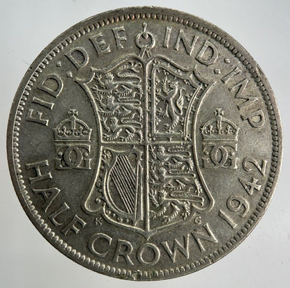 1942 George VI Half - Crown Silver Coin | Fine Collectable Grade