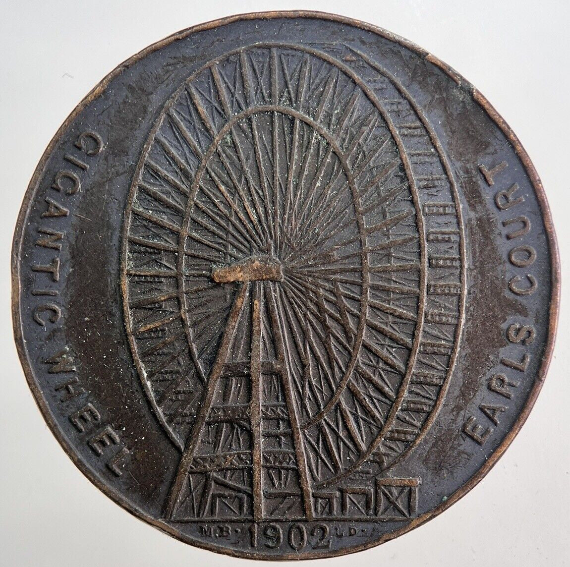 1902 Earls Court Gigantic Wheel Coin | Fine Collectable Grade | a5788