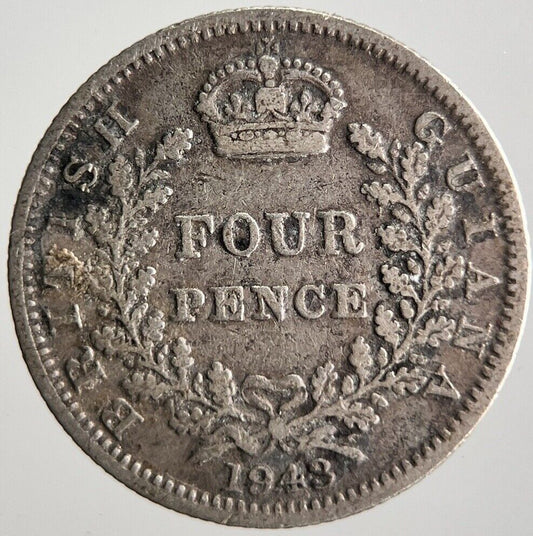 1943 Papua New Guinea Four - Pence Silver Coin | Collectable Grade | a4104