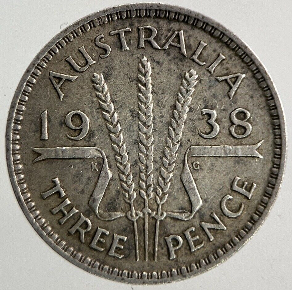 1938 Australia Threepence Silver Coin | Fine Collectable Grade