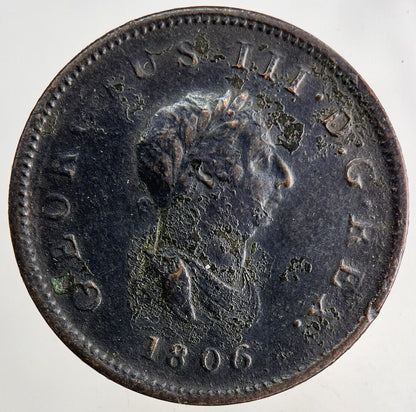 1806 George III 3rd Half - Penny Coin | Very High Grade