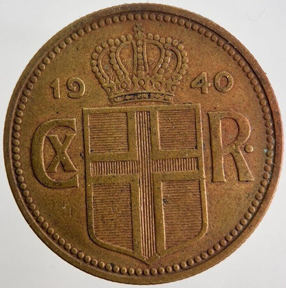 1940 Iceland Island 2 Kronur Coin | Fine Collectable Grade | a7165