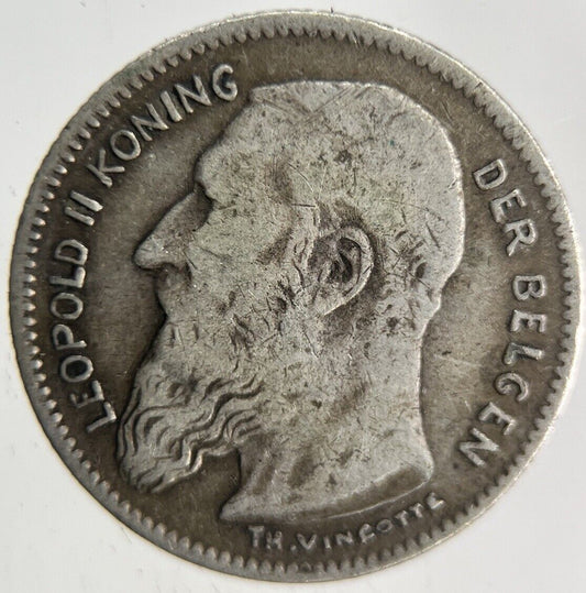 1909 Belgium 50 Cents Silver Coin | Fine Collectable Grade