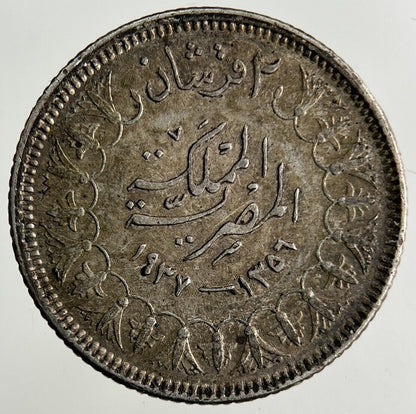 Egypt 2 Piastres Silver Coin | Fine Collectable Grade