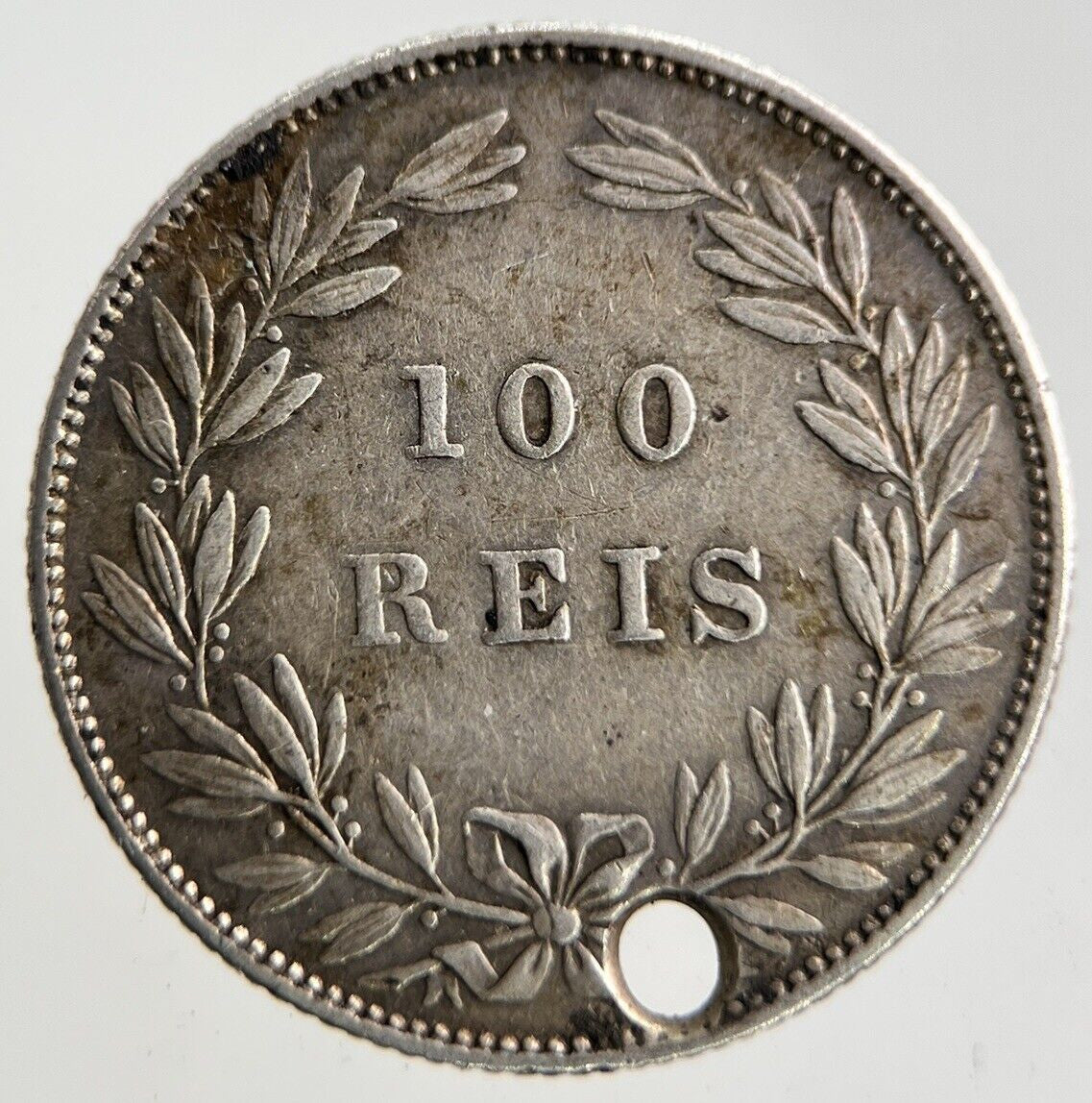 1886 Portugal 100 Reis Silver Coin | Fine Collectable Grade
