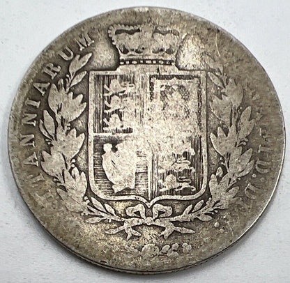 1876 Victoria Half-Crown | British Silver Coin | Worn Grade | a1223