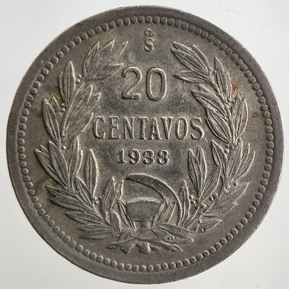 1938 Chile 20 Centavos Coin | Very High Grade | a5558