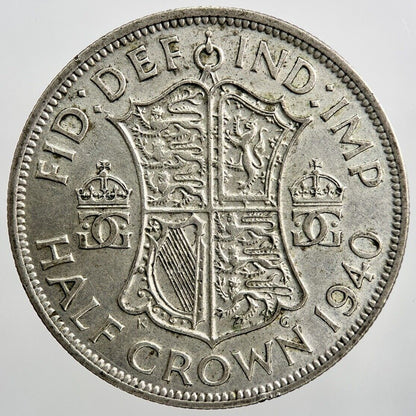 1940 Half-Crown | British Silver Coin | George VI | High Grade | a658