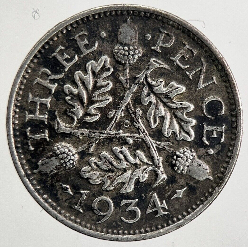 1934 George V Threepence Silver Coin | Very High Grade
