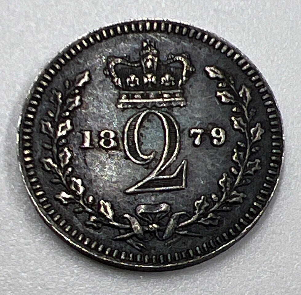 1879 Maundy Victoria Two - Pence | British Silver Coin | Very High Grade | a1285