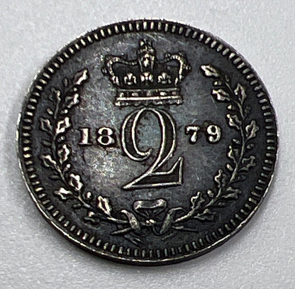 1879 Maundy Victoria Two - Pence | British Silver Coin | Very High Grade | a1285