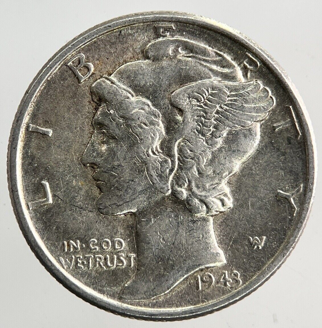 1943 US USA Mercury One Dime Silver Coin | Very High Grade