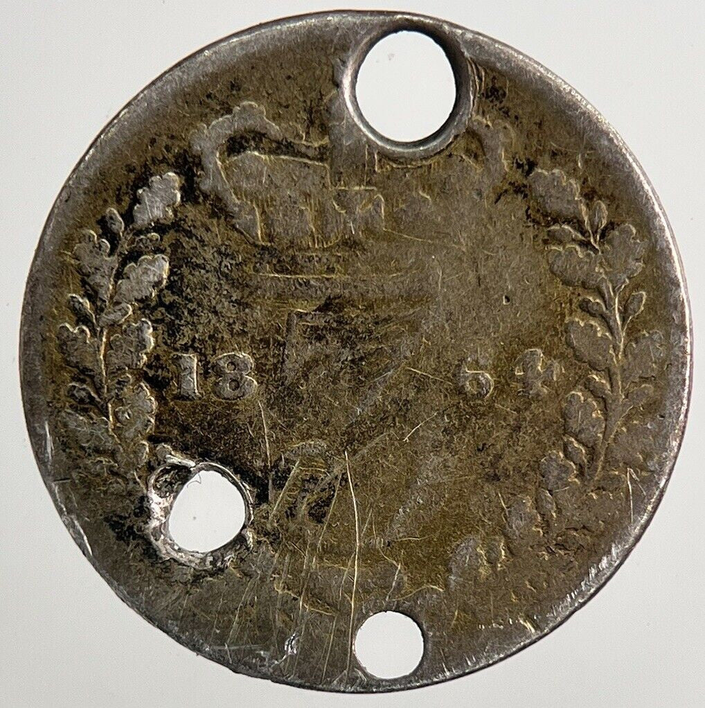 1864 Victoria Threepence Silver Coin | Fair Grade | a5570