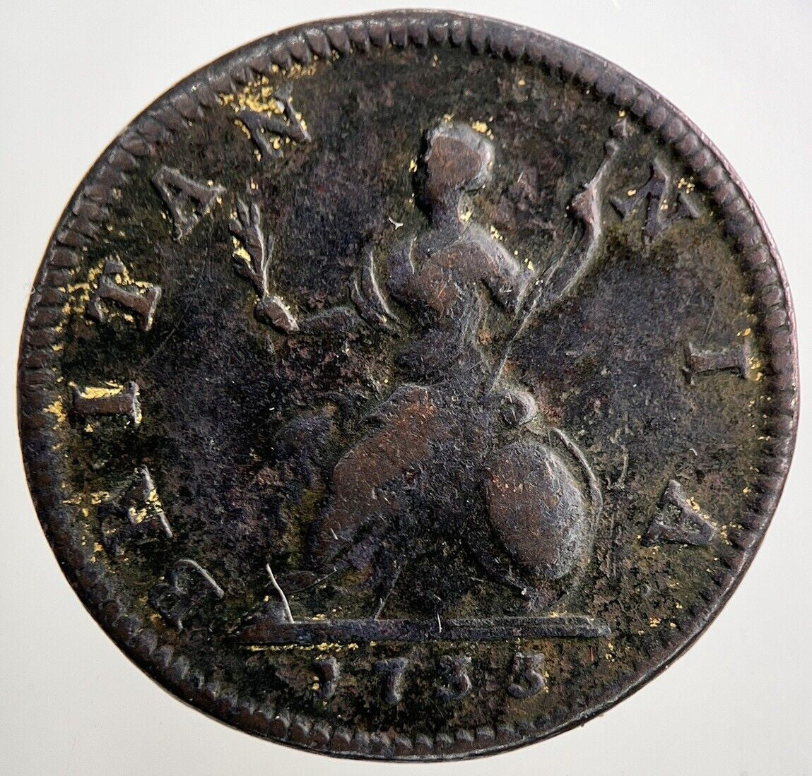 1733 George II 2nd Farthing Coin | Fine Collectable Grade