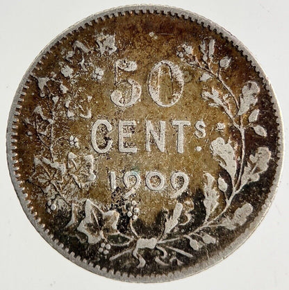 1909 Belgium 50 Cent Silver Coin | Collectable Grade