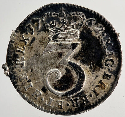 1762 George III 3rd Maundy Three - Pence Silver Coin | Fine Collectable Grade