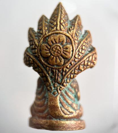 Old Thailand Brass Monk Buddha Statue Ornament | Height 4cm | a266