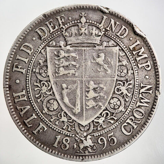 1895 Victoria Half - Crown Silver Coin | Fine Collectable Grade