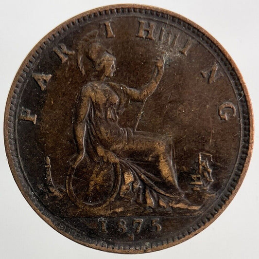 1875 - H Victoria Farthing Coin | Fine Collectable Grade