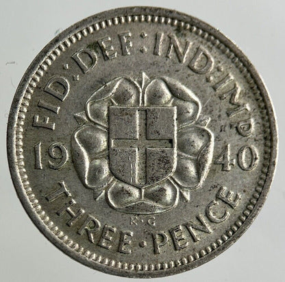 1940 George VI Threepence Silver Coin | Fine Collectable Grade