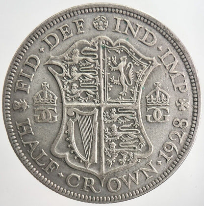 1928 George V Half - Crown Silver Coin | Fine Collectable Grade | a6329