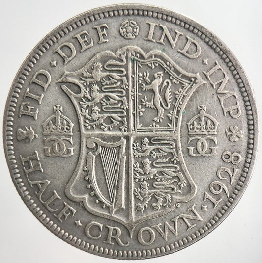 1928 George V Half - Crown Silver Coin | Fine Collectable Grade | a6329