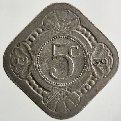 1939 Netherlands 5 Cents Coin | Fine Collectable Grade