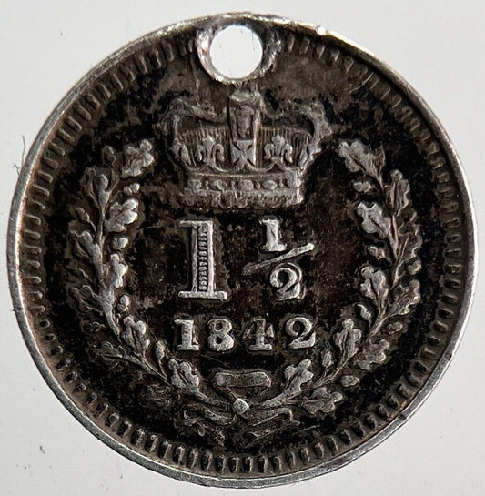 1842 Victoria 1 1/2 Three-Half-Pence Silver Coin | Very High Grade | a6894