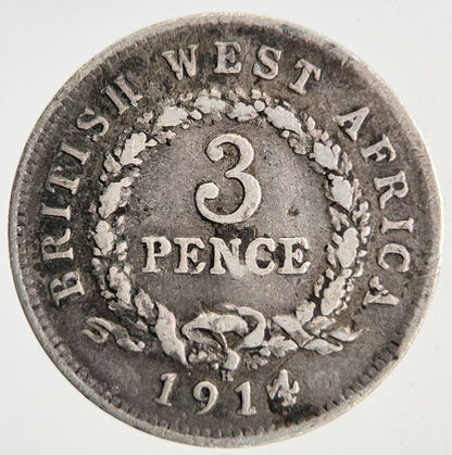 1914 West Africa Threepence 3 Pence Silver Coin | Collectable Grade