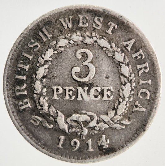 1914 West Africa Threepence 3 Pence Silver Coin | Collectable Grade