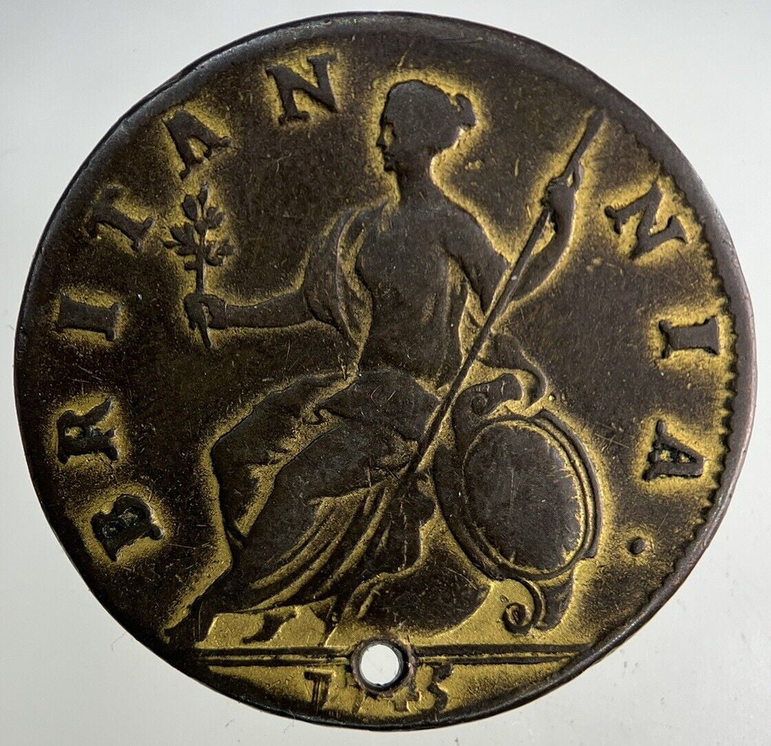 1745 George II 2nd Half-Penny Coin | Fine Collectable Grade