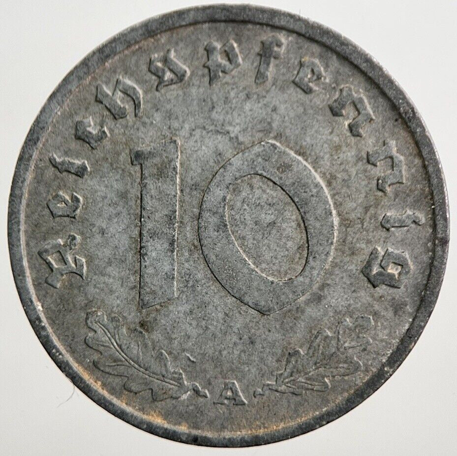 1941-A Germany Nazi 10 Pfennig Coin | Fine Collectable Grade | a2500