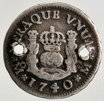 1740 Spain / Mexico 1/2 Half Real Silver Coin | Fine Collectable Grade