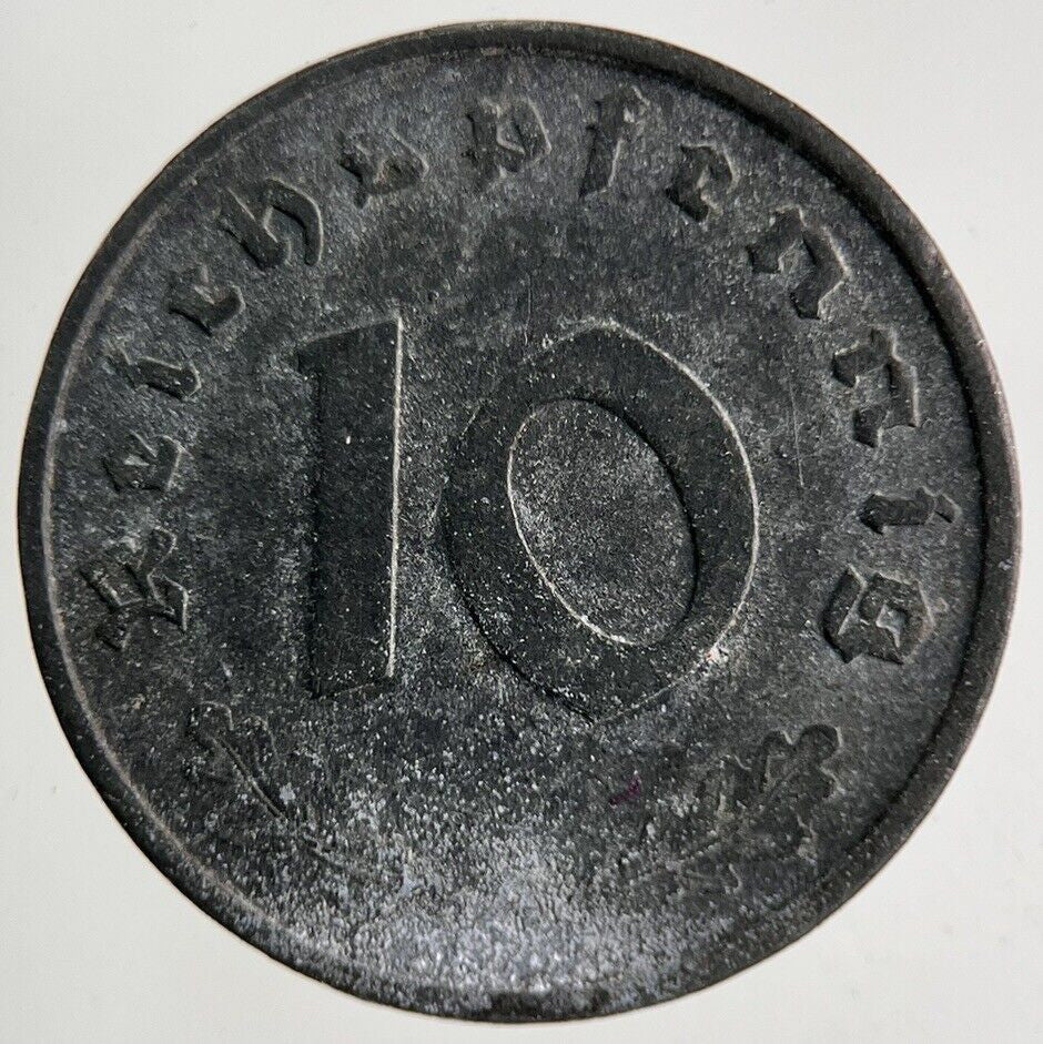 1944 Germany Nazi 10 Pfennig Coin | Fine Collectable Grade