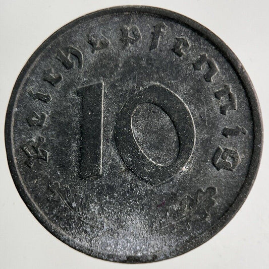 1944 Germany Nazi 10 Pfennig Coin | Fine Collectable Grade